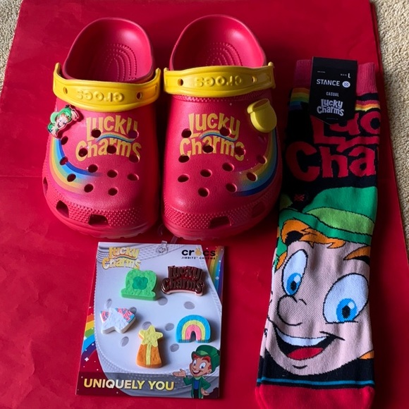 🍀🌈🍀 CROCS  LUCKY CHARMS X CROCS PACK 🍀🌈🍀 NWT 🍀🌈🍀 - Picture 2 of 16